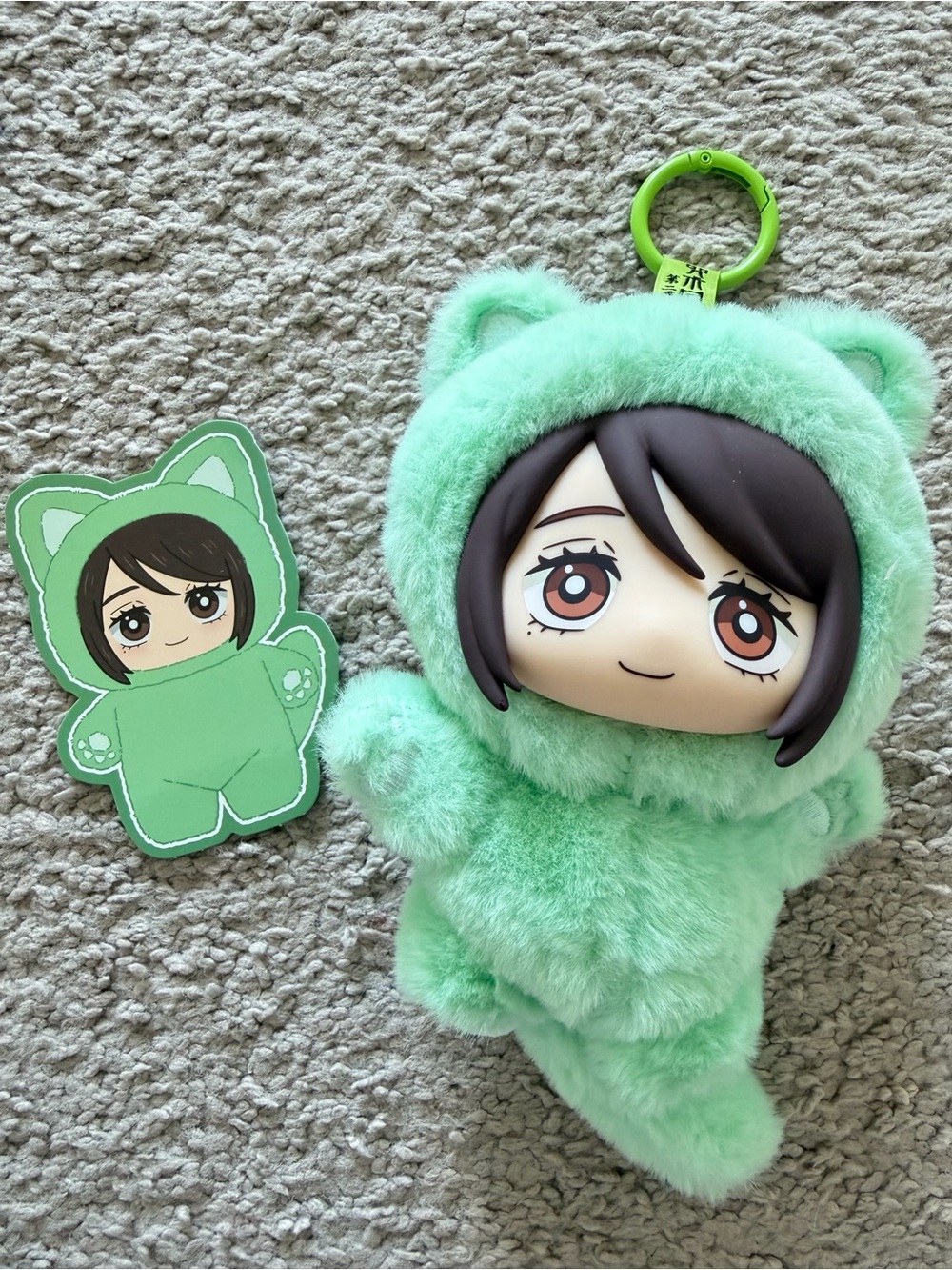 Jujutsu Kaisen Ieiri Shoko Cat‑Ear Plush Keychain | Anime Collectible w/ Sticker